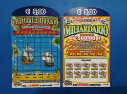 2 Biglietti Lotteria Gratta E Vinci Battaglia Navale Nuovo Miliardario Prototipo Serie 000 - Billetes De Lotería