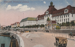 BINNENSCHIFFE - RHEIN, Frachtschiffe Werden Beladen, Düsseldorf Landeshaus, 1919 - Commerce