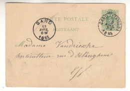 Belgique - Carte Postale De 1885 - Entier Postal - Oblit Gand Station - - Postcards 1871-1909