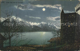 11609495 Chillon Chateau De Chillon Lac Leman Et Les Alpes Clair De Lune Montreu - Sonstige & Ohne Zuordnung