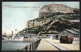 Postal Gibraltar, View Of Rock Gun And Galleries From Landing Pier  - Gibraltar