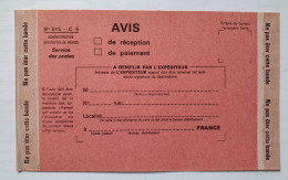 Avis De Réception / Paiement N° 515 . C5 Vierge - Poste France - Documentos Del Correo