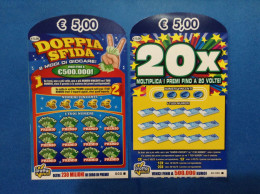 2 Biglietti Lotteria Gratta E Vinci Doppia Sfida 20x Prototipo Serie 000 - Billetes De Lotería