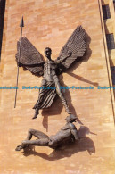 R072538 Coventry Cathedral. Epsteins Bronze Statue Of St. Michael And The Devil. - World
