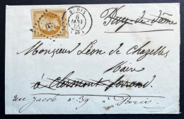 N°13 10c BISTRE NAPOLEON / BLOIS POUR PARIS / 6 JANV 1855 / LSC / ARCHIVE DE CHAZELLES - 1849-1876: Klassik