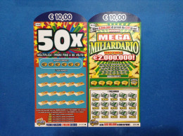 2 Biglietti Lotteria Gratta E Vinci 50x Nuovo Mega Miliardario Prototipo Serie 000 - Lottery Tickets