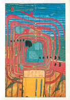 Art - Peinture - Friedrich Stowaser Hundertwasser Dit Fritz - Hommage Au Tachisme - Description Du Tableau Au Dos - CPM  - Malerei & Gemälde