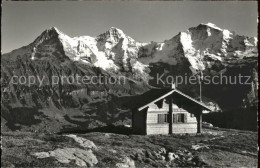 11566951 Lobhornhuette Mit Eiger Moench Und Jungfrau Schutzhuette Berner Alpen I - Altri & Non Classificati