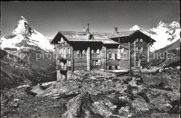 11566943 Zermatt VS Touristenhaus Fluhalp Berghaus Matterhorn Dent Blanche Gabel - Sonstige & Ohne Zuordnung