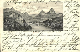 11566891 Brunnen SZ Mit Selisberg Axenstein Axenfels Vierwaldstaettersee Alpenpa - Andere & Zonder Classificatie