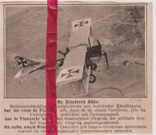 Oorlog Guerre 14/18 - Front In Vlaanderen , Duits Vliegtuig - Orig. Knipsel Coupure Tijdschrift Magazine - 1917 - Ohne Zuordnung