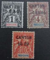CANTON Bx INDOCHINOIS N°17/19/21 NEUF** TB COTE 40 EUROS VOIR SCANS - Unused Stamps