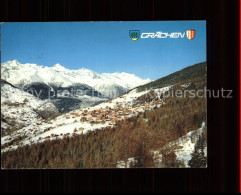 11566751 Graechen VS Panorama Berner Alpen Wintersportplatz Graechen - Autres & Non Classés