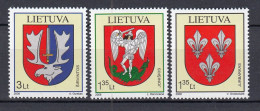 LITHUANIA 2008 Coat Of Arms MNH(**) Mi 992-994 #Lt932 - Lithuania