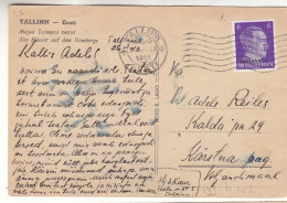 Allemagne - Ostland - Carte Postale De 1943 - Oblit Tallinn - Exp Vers Viljandimaal - Valeur 6,00 Euros - Occupation 1938-45