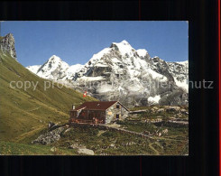 11566556 Rotstockhuette Mit Moench Und Jungfrau Berghuette Berner Alpen Rotstock - Sonstige & Ohne Zuordnung