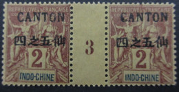 CANTON Bx INDOCHINOIS PAIRE MILLESIME N°18 NEUF** TB COTE 55 EUROS VOIR SCANS - Unused Stamps