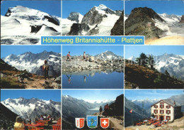 11539227 Saas-Fee Hoehenweg Britanniahuette Plattjen Gletscher Bergsee Berggasth - Sonstige & Ohne Zuordnung