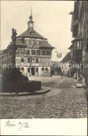 11538899 Stein Rhein Marktplatz Brunnen Rathaus Historisches Gebaeude Fassadenma - Andere & Zonder Classificatie