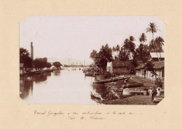 Fort De France , Martinique * Canal Gueydon à Son Embouchure Et La Rade * Grande Photo Albuminée Circa 1885/1890 18x11cm - Fort De France