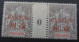 CANTON Bx INDOCHINOIS PAIRE MILLESIME N°8 NEUF* TB COTE 165 EUROS VOIR SCANS - Neufs