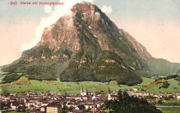 GLARUS, MOUNTAIN, ARCHITECTURE, CHURCH, TOWERS, PANORAMA, SWITZERLAND, POSTCARD - Altri & Non Classificati