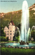 GLARUS, VOLKSGARTEN, ARCHITECTURE, FOUNTAIN, MOUNTAIN, SWITZERLAND, POSTCARD - Altri & Non Classificati