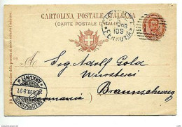 C.P. Umberto I° Cent. 10 N. C 25 Viaggiata - Stamped Stationery