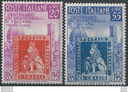 1951 Italia Primi F.lli Toscana 2v. MNH Sass. N. 653/54 - 1946-60: Neufs