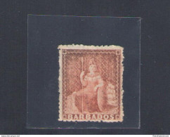 1870-71 Barbados - Stanley Gibbons N. 4d. Dull Vermilion - MH* Certificato Sorani - Sonstige & Ohne Zuordnung