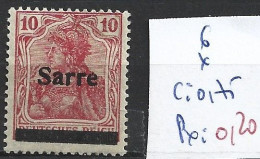 SARRE 6 * Côte 0.75 € - Unused Stamps