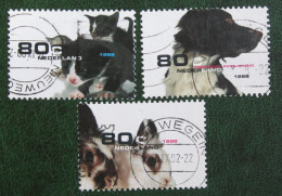 Cats Dogs Rabbits Pets Chien Chat NVPH 1779-1781 (Mi 1675-1677) 1998 Gestempeld Used Oblitéré NEDERLAND / NIEDERLANDE - Gebraucht