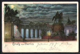 Lithographie Berlin, Denkmal Kaiser Wilhelm I.  - Mitte
