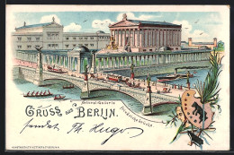 Lithographie Berlin, Friedrichsbrücke Und Nationalgallerie  - Mitte