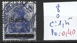 SARRE 8 Oblitéré Côte 1.25 € - Used Stamps