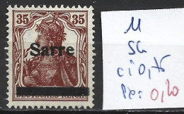 SARRE 11 Sans Gomme Côte 0.75 € - Unused Stamps