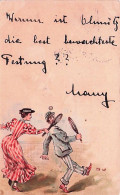 Illustrateur  - Sports -  TENNIS   - Couple Jouant Au Tennis - 1896 - Before 1900