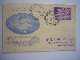Avion / Airplane / SABENA / Junkers Ju 52 / From Brussels To Gent (courrier Parachuté) - 1946-....: Ere Moderne