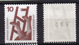 Bund 695 A Rollenanfang Schwarze Nr. 500 Unfallverhütung 10 Pf Postfrisch - Rollo De Sellos