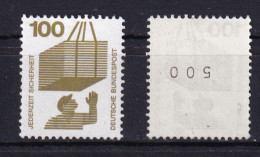 Bund 702 A  Rollenanfang Schwarze Nr. 500 Unfallverhütung 100 Pf Postfrisch - Francobolli In Bobina