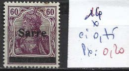 SARRE 14 * Côte 0.75 € - Unused Stamps