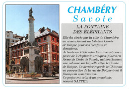 73 CHAMBERY  La Fontaine Des éléphants Par Sappey (Scan R/V) N°   19   \QQ1110Ter - Chambery
