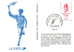 73 XVI Jeux Olympiques D'hivers 1992 PARIS Parcours De La Flamme   (scan Recto-verso) QQ 1135 - Albertville