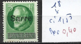 SARRE 18 * Côte 1.50 € - Unused Stamps