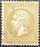N°21. Napoléon 10c Bistre. Oblitéré étoile De Paris N°? - 1862 Napoléon III.