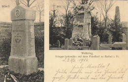 08 RETHEL WELTKRIEG KRIEGERDENKMALER AUF DEM FRIEDHOF ZU RETHEL 1871/71 & 1914 CARTE ALLEMANDE - Rethel