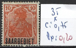 SARRE 35 * Côte 0.75 € - Unused Stamps
