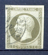 060524 FRANCE EMPIRE N° 11 Bronze Clair Oblitéré Cad Marge Sud Courte - 1853-1860 Napoleon III