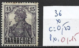 SARRE 36 * Côte 0.50 € - Unused Stamps