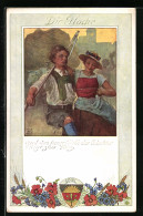 Künstler-AK Karl Friedrich Gsur: Deutscher Schulverein NR 199: Das Lied Von Der Glocke, Das Junge Volk Der Schnitter  - War 1914-18